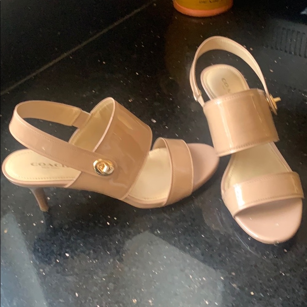 Coach nude patient leather Shoes.